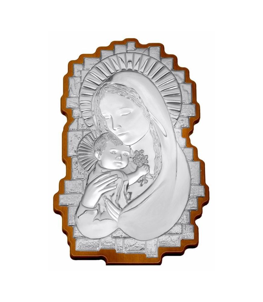 Ασημένια Εικόνα της Παναγίας Κυματιστή 35X23.