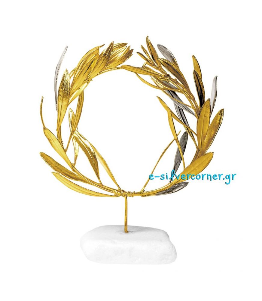 Wreath made from Olive Branch in Silver and Gold