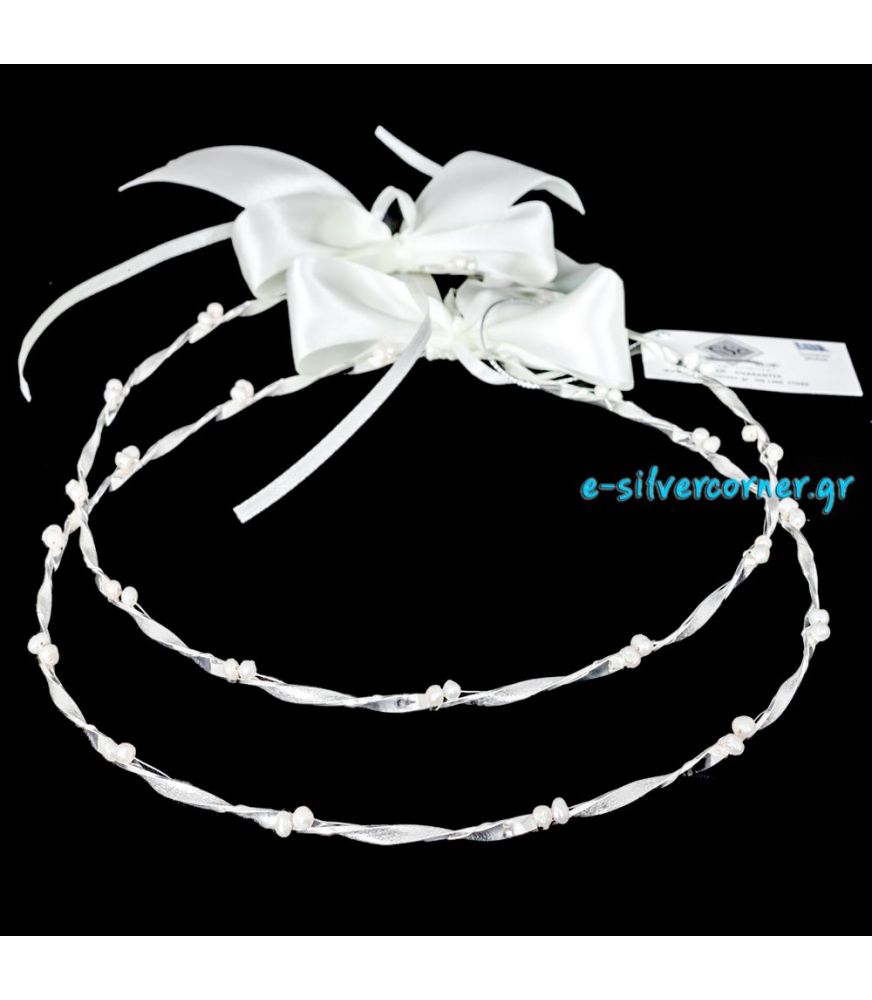 Handmade Wedding Crowns WHITE PEARL
