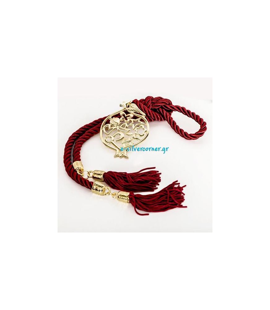 Gold-plated Pomegranate Charm with Cord