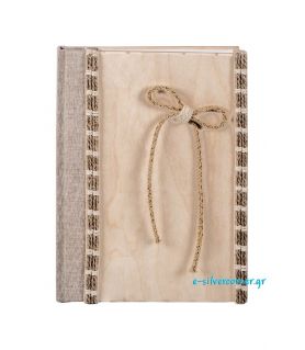 Wedding Guest Book with Burlap made from Wood