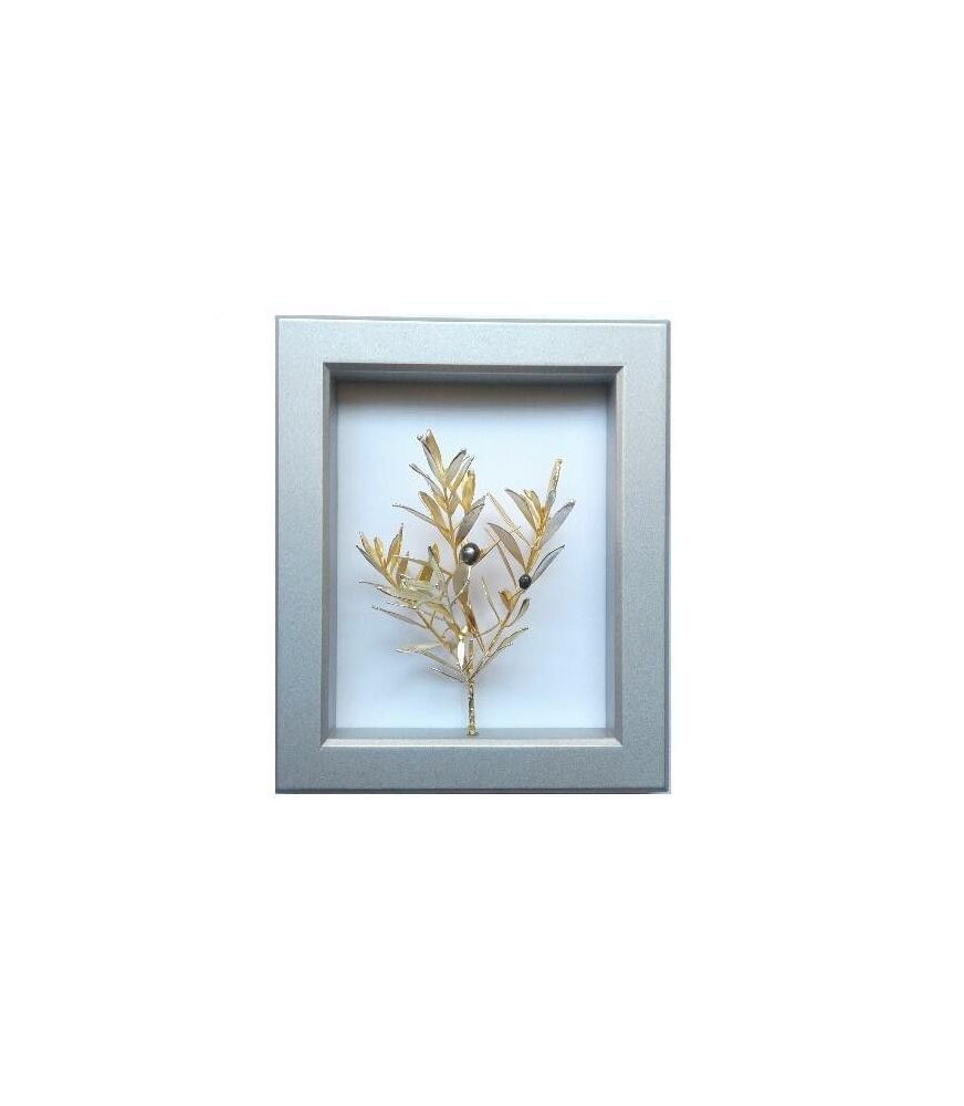 Picture Frame with Real Olive Branch