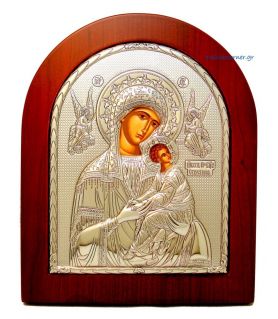 Stamped pure silver 998° icon of Holy Virgin Mary Unspoiled