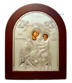 Stamped pure silver 998° icon of Holy Virgin Mary Quick Listening