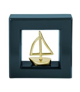  Picture Frame with Bronze Sailboat