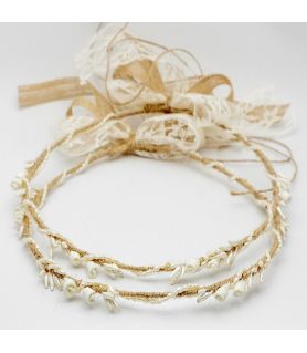 Handmade Wedding Crowns CANVAS ROSES PEARL