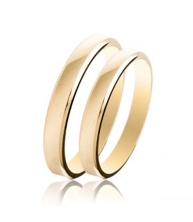 Satin Finished Gold Wedding Rings 
