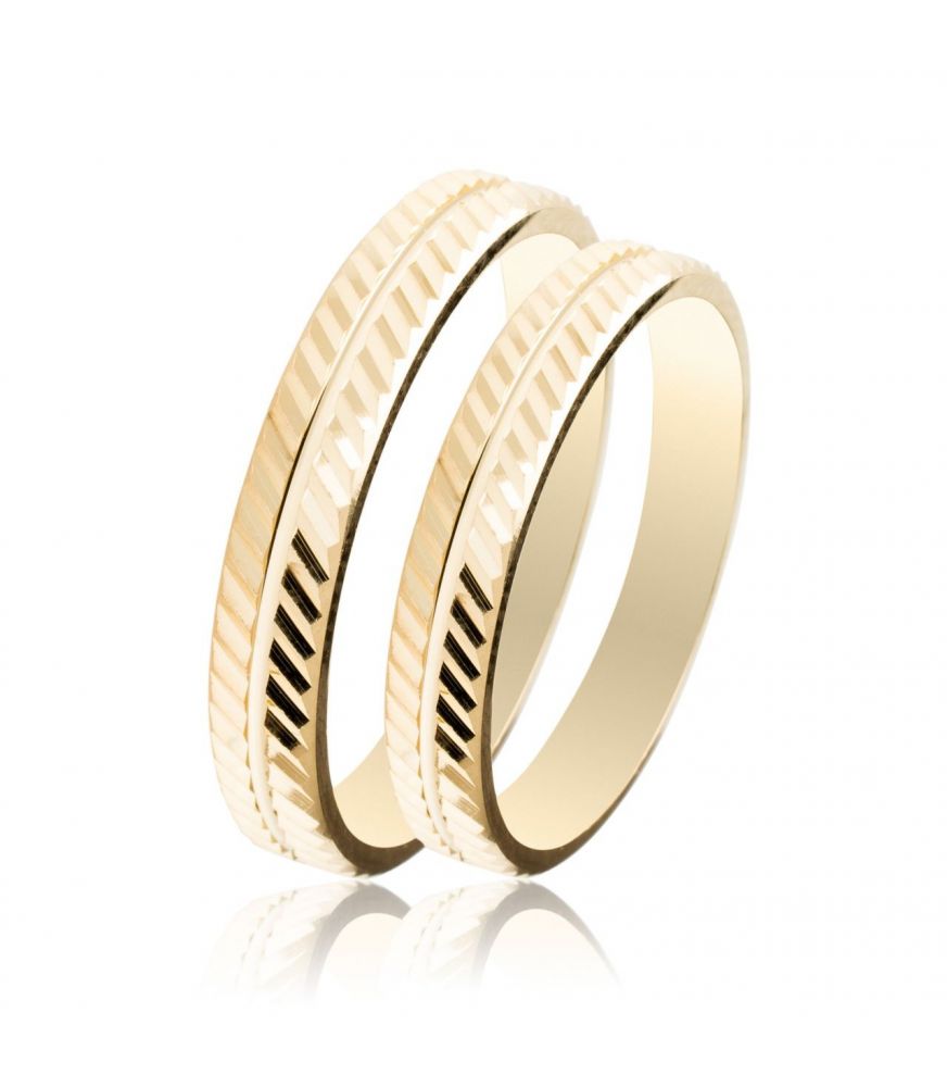 Engraved Gold Wedding Rings