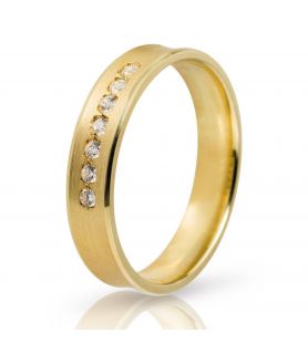Matte Gold Wedding Ring with Stones