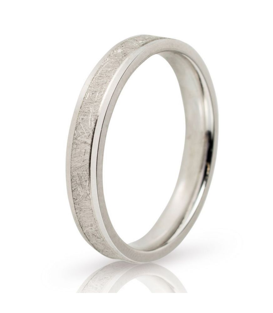 Wire Brushed White Gold Wedding Ring