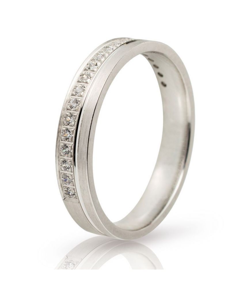 White Gold Wedding Ring with Stones
