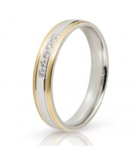 Two-Tone Wedding Ring with Stones