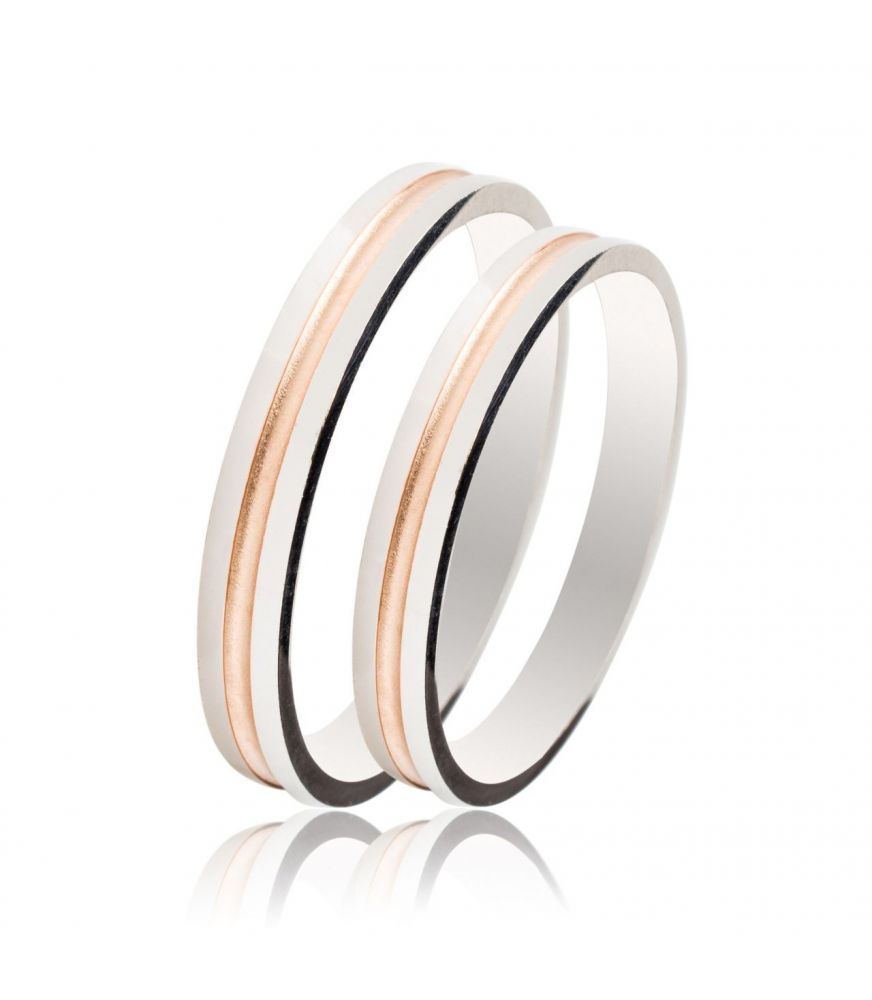 Two-Tone Wedding Rings in White Gold and Rose Gold