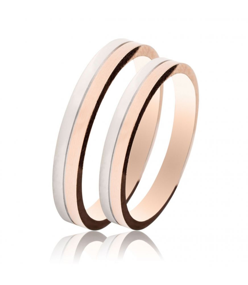Handmade Wedding Rings in White Gold and Rose Gold