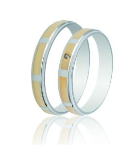 Satin Finished Wedding Rings in White Gold and Gold