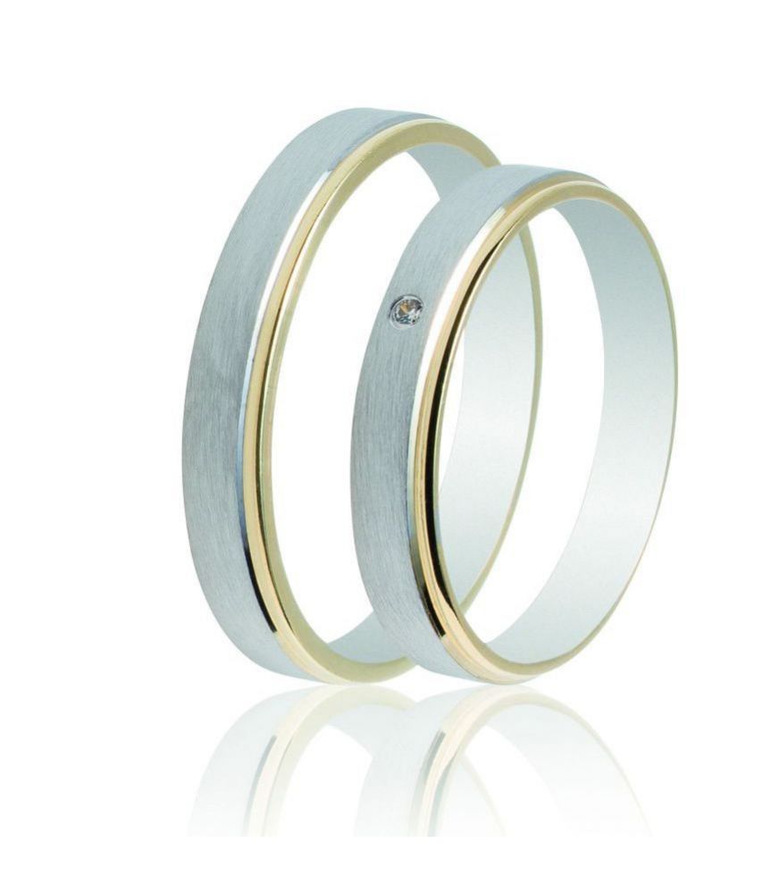 Two-Tone Wedding Rings in White Gold and Gold