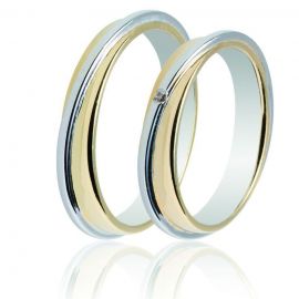 Two-Tone Wedding Ring in White Gold and Yellow Gold