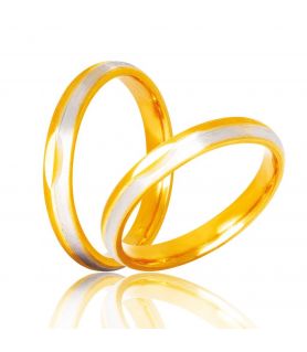 Handmade Two-Tone Satin Finished Wedding Rings 