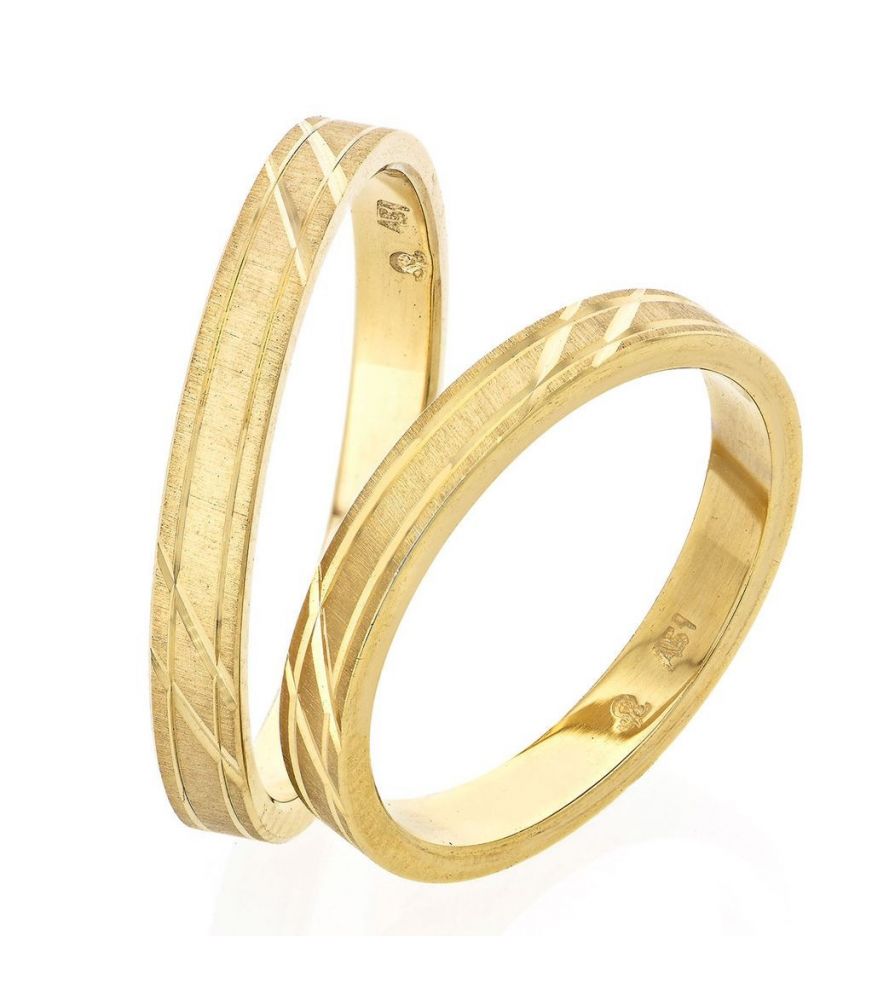Handmade Engraved Gold Wedding Rings 