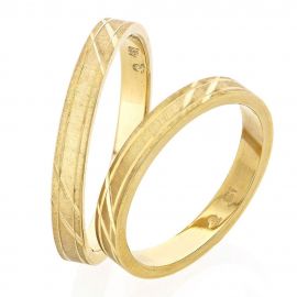 Handmade Engraved Gold Wedding Rings 