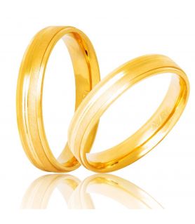 Polish - Satin Finished Gold Wedding Rings
