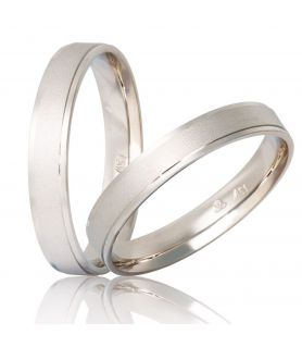 Handmade Polish Finished Matte White Gold Wedding Rings 