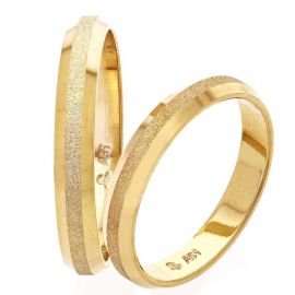 Polished Matte Gold Wedding Rings