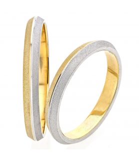 Two-Tone Domed Wedding Ring