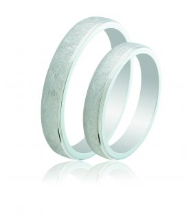 Wire Brushed Silver Wedding Rings