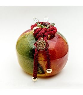 Hand-blown Glass Pomegranate with Eye Charm in Vibrant Colours - Large