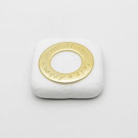 Gold-plated Wishes Circle Charm on Marble