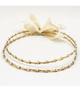 Handmade Gold Plated Wedding Crowns Gold Pearl