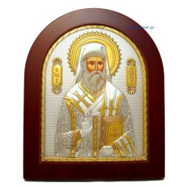 Εικόνα από Σφραγισμένο Ασήμι 925° με τον Άγιο Νεκτάριο (Χρυσή Διακόσμηση)