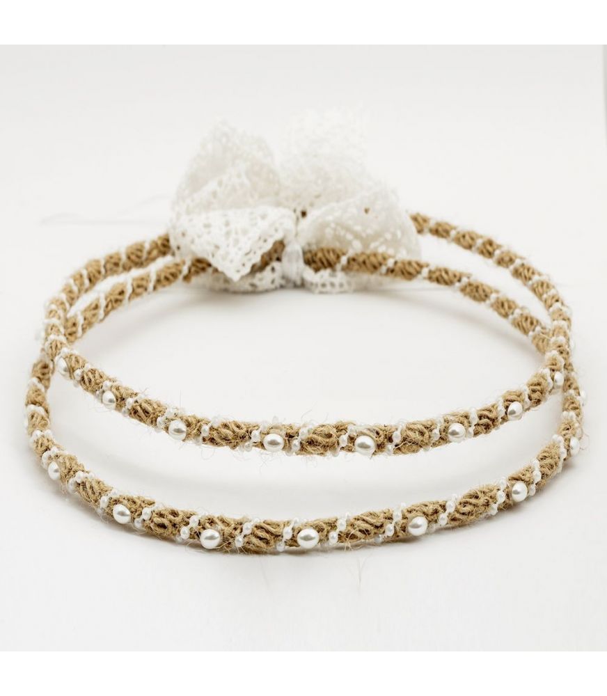 Χειροποίητα Στέφανα Γάμου CANVAS PEARL RIBBON