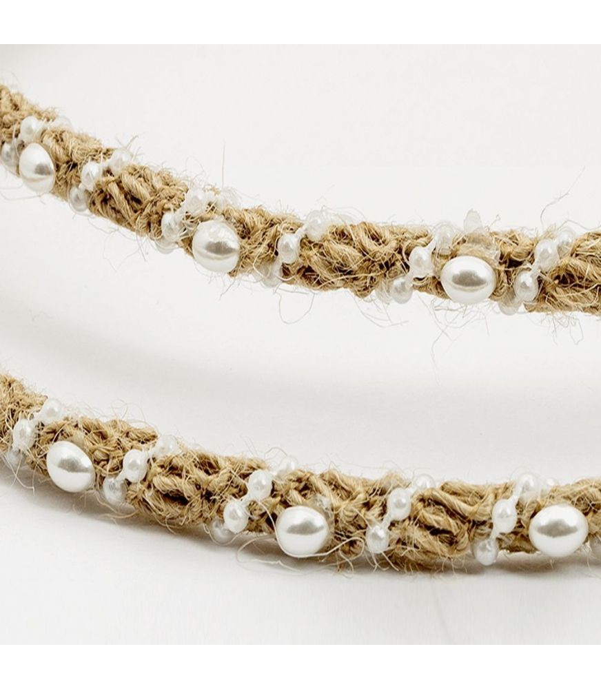 Χειροποίητα Στέφανα Γάμου CANVAS PEARL RIBBON