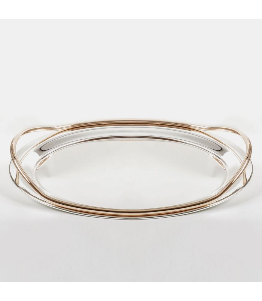Silver Plated Tray OVAL ROSE GOLD ARMS
