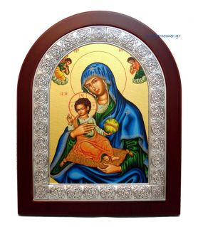 Holy Virgin Mary of Corfu with Blue Purple