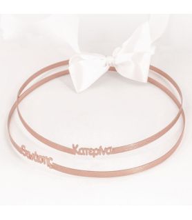 Rose Gold-Plated Wedding Crowns with NAMES