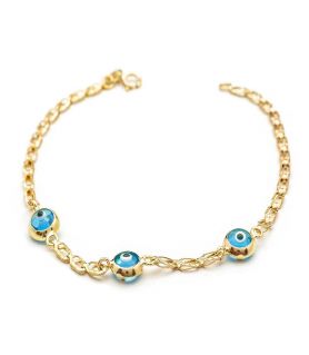 Gold Baby Bracelet with Eye Charms