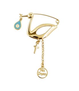 Gold-Plated Sterling Silver Stork Baby Pin