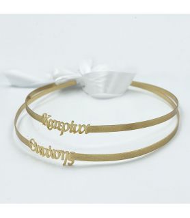 Gold-Plated Wedding Crowns with NAMES