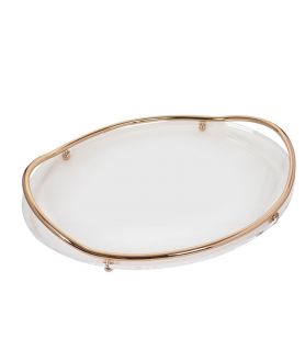 Οβάλ Δίσκος Plexiglass ROSE GOLD Ροζ Επίχρυσος - Σετ Γάμου Catherine's Silver Corner