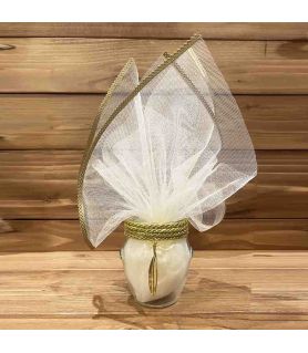 Wedding Bomboniere Jar with Gold Plated Olive Leaf