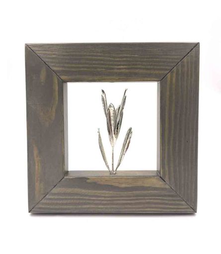 Decorative Frame with Silver Plated Natural Olive Branch