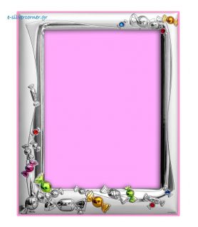 Swarovski Candies Silver Picture Frame in Pink