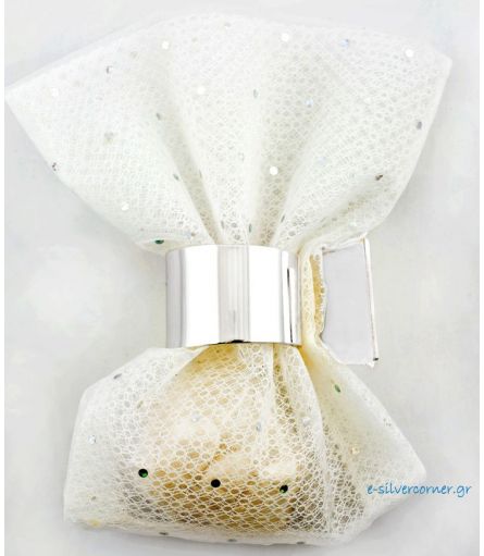 White Bomboniere Bag with Towel Ring