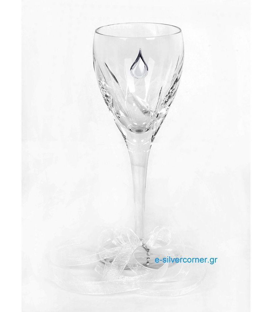 Crystal Wedding Wine Glass CRYSTAL DAISY SILVER