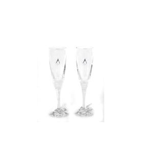 Silver-plated and Crystal Champagne Glasses